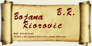 Bojana Riorović vizit kartica